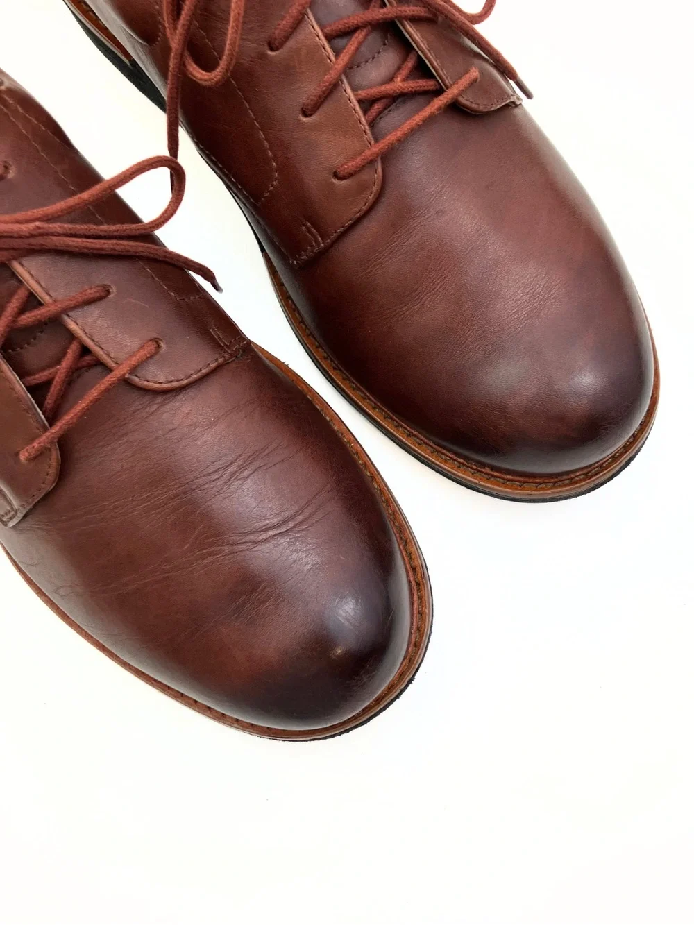 Dansko Men's Josh Antiqued Calf Mahogany Oxford Shoes Sz 9.5/43